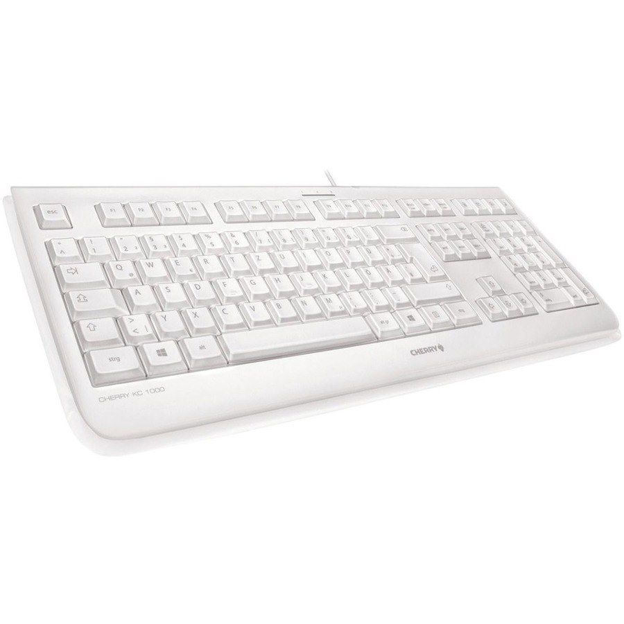 CHERRY KC 1068 Keyboard - Cable Connectivity - USB Interface - Belgian - Pale Gray