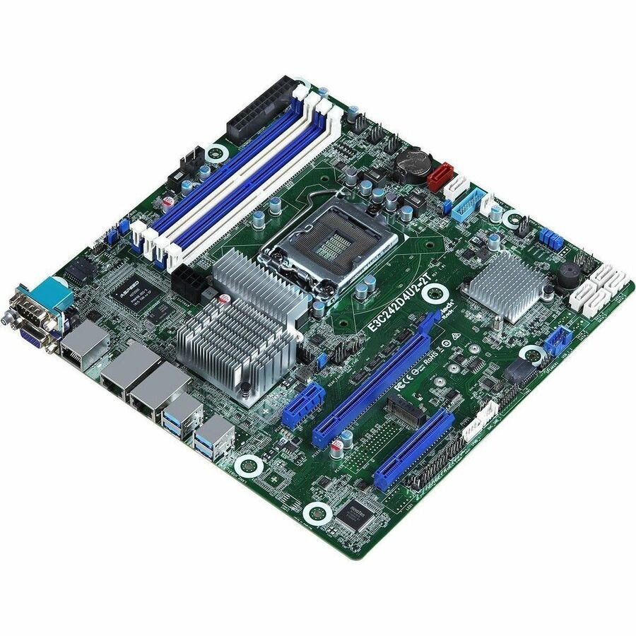 ASRock E3C242D4U2-2T Server Motherboard - Intel C242 Chipset - Socket H4 LGA-1151 - Micro ATX