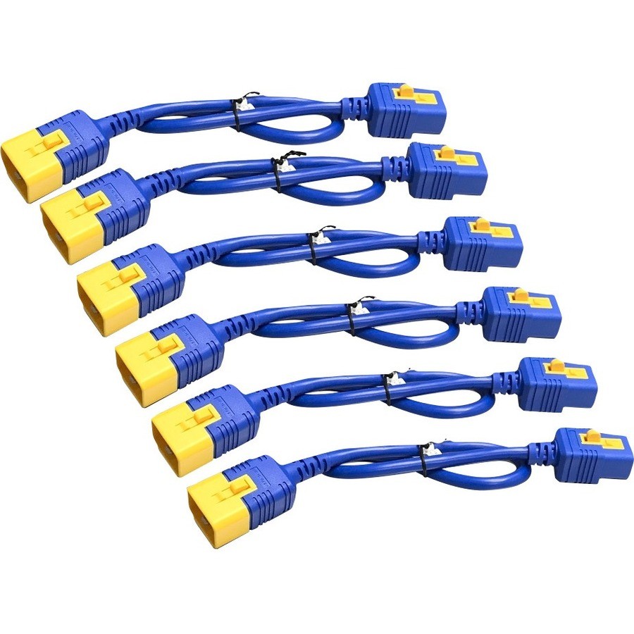 APC (AP8714SX592) POWER CORD KIT (6EA), LOCKING,C19 TO C20, 1.2 M, (BLUE)