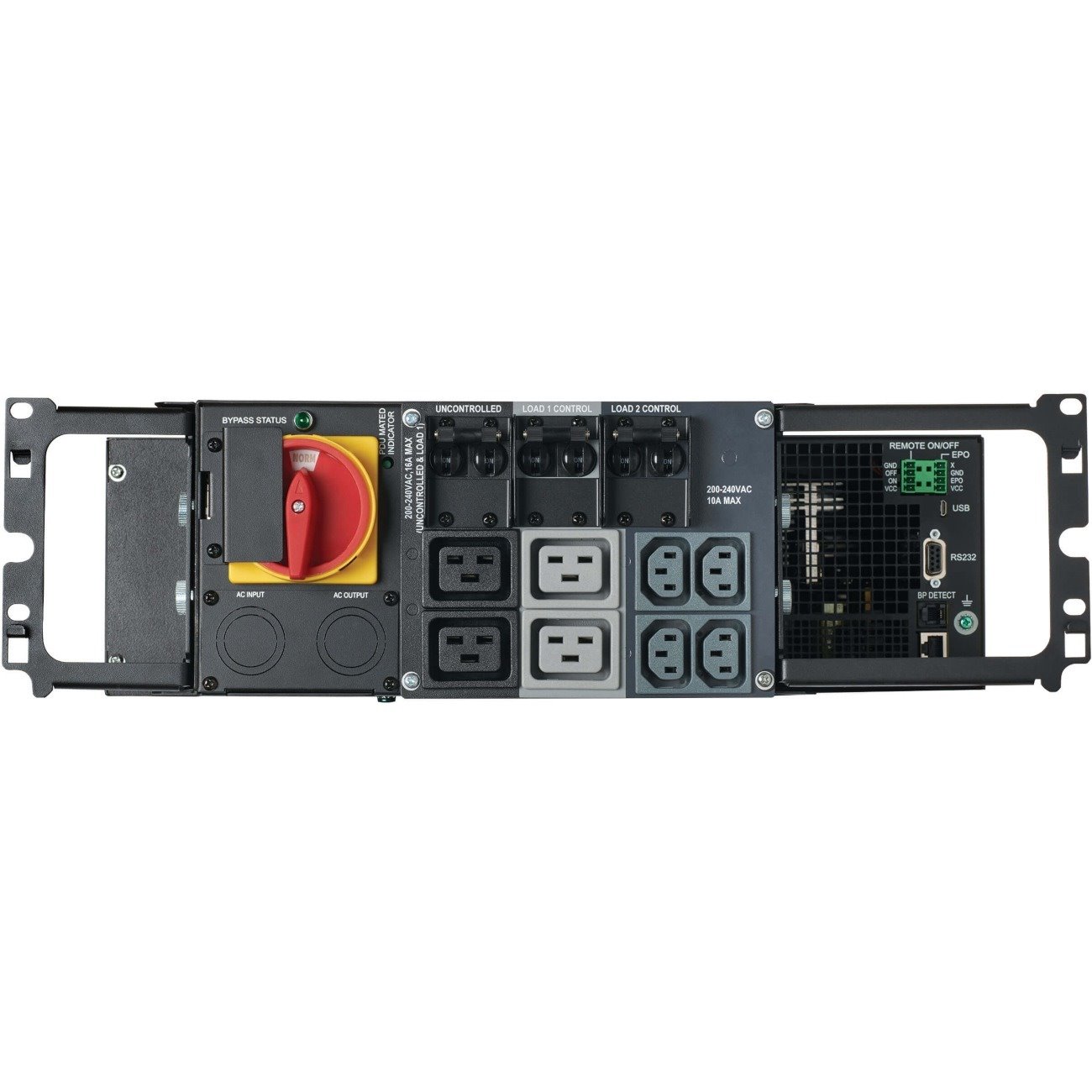 Tripp Lite by Eaton 200-240V 5000VA 5000W On-Line UPS with Bypass PDU, Unity Power Factor, Hardwire In, HW/C19/C13 Out, 3U