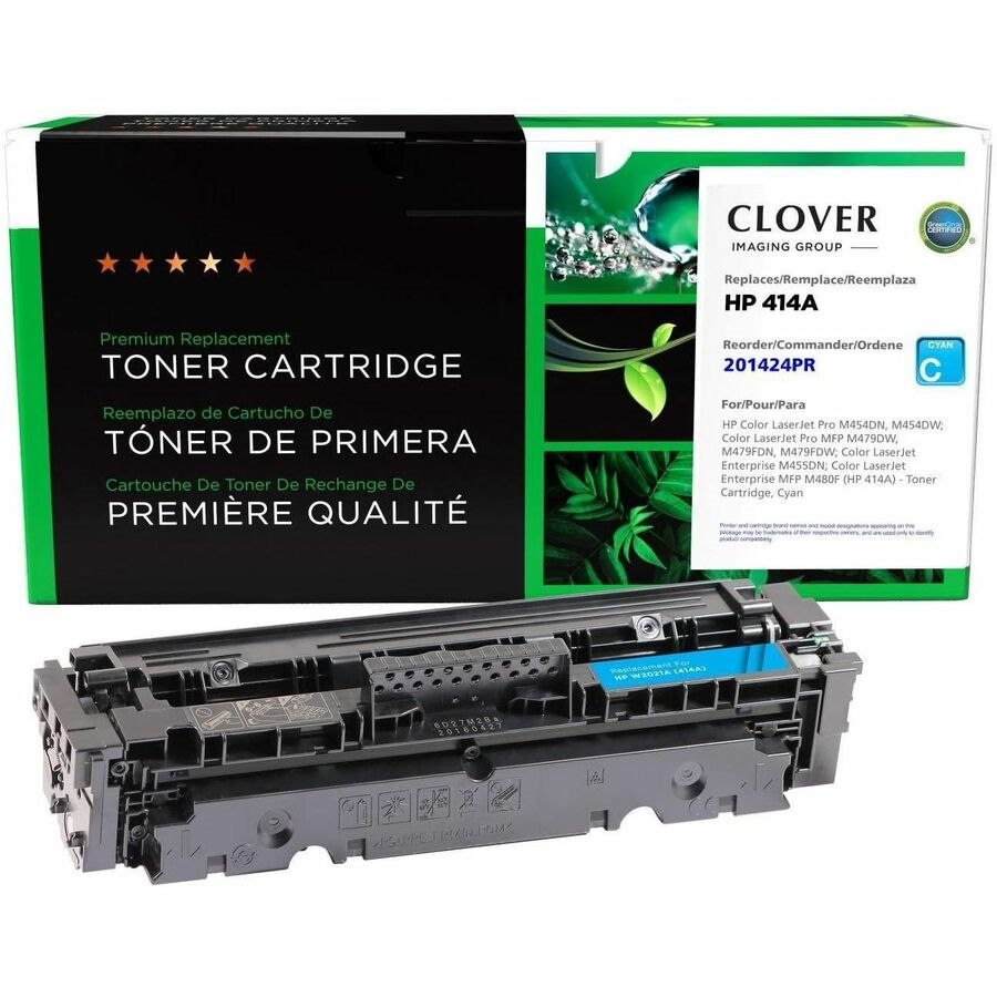 Clover Imaging Remanufactured Cyan Toner Cartridge (Reused OEM Chip) for HP 414A (W2021A)