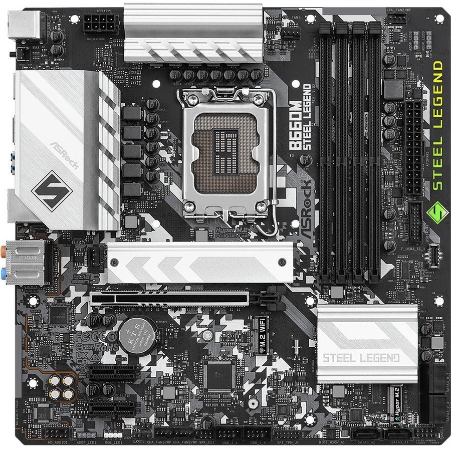 ASRock B660M Steel Legend Desktop Motherboard - Intel B660 Chipset - Socket LGA-1700 - Intel Optane Memory Ready - Micro ATX