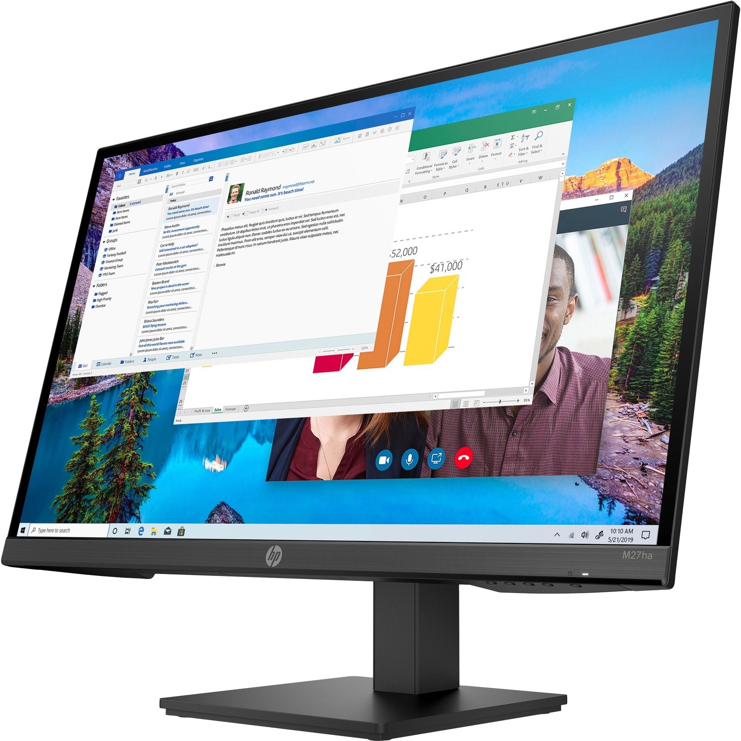 HP M27ha 27" Class Full HD LED Monitor - 16:9