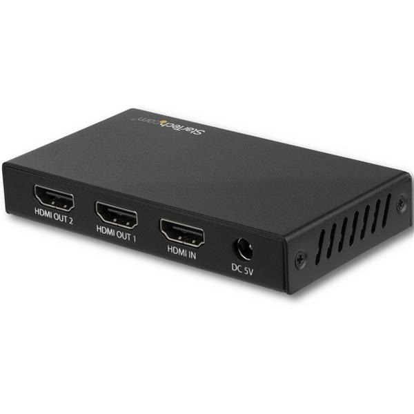 StarTech.com 2 Port HDMI Splitter - 4K 60Hz - 1x2 Way HDMI 2.0 Splitter - HDR - ST122HD218