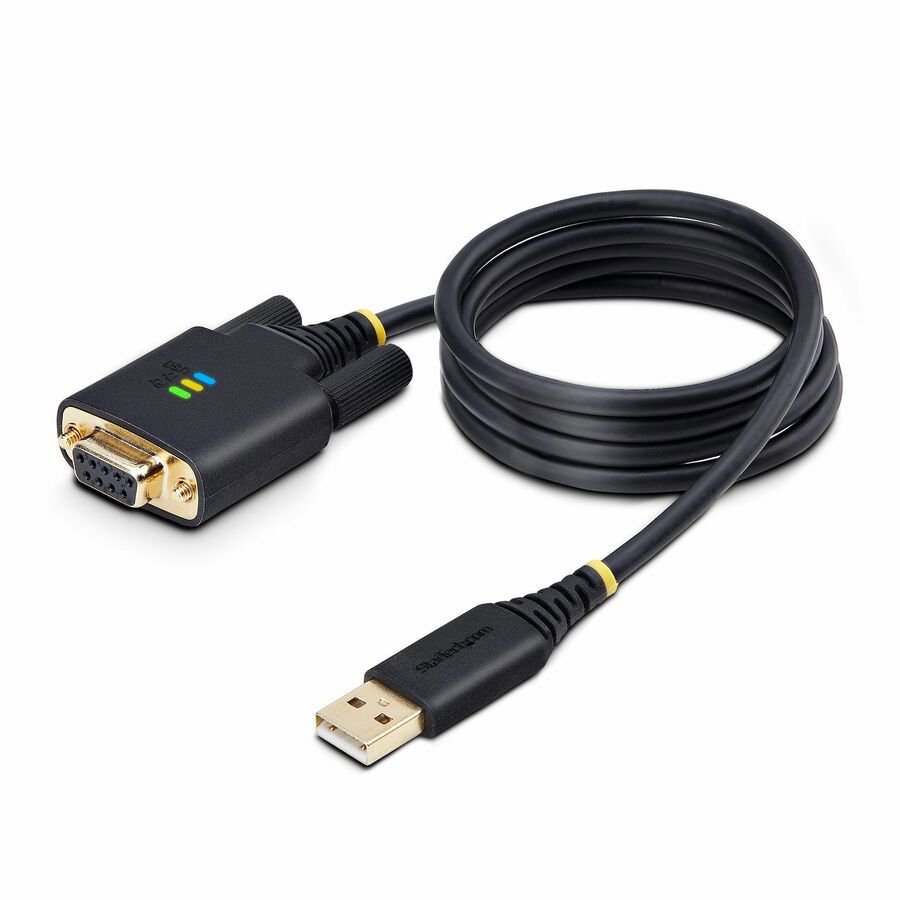 StarTech.com 3ft (1m) USB to Null Modem Serial Adapter Cable, COM Retention, FTDI, RS232, Changeable DB9 Screws/Nuts, Windows/macOS/Linux