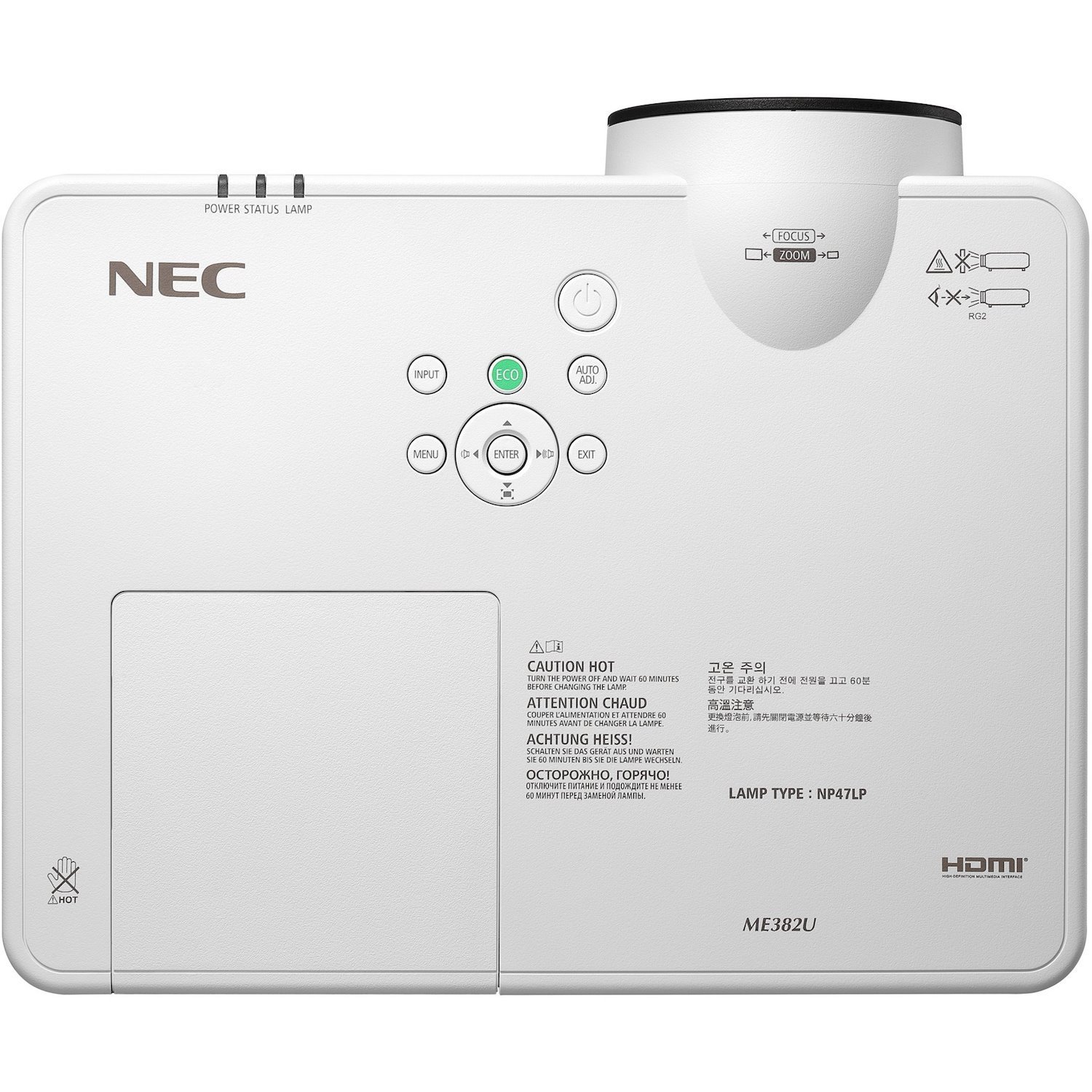 NEC Display NP-ME403U LCD Projector - 16:10 - Ceiling Mountable - White