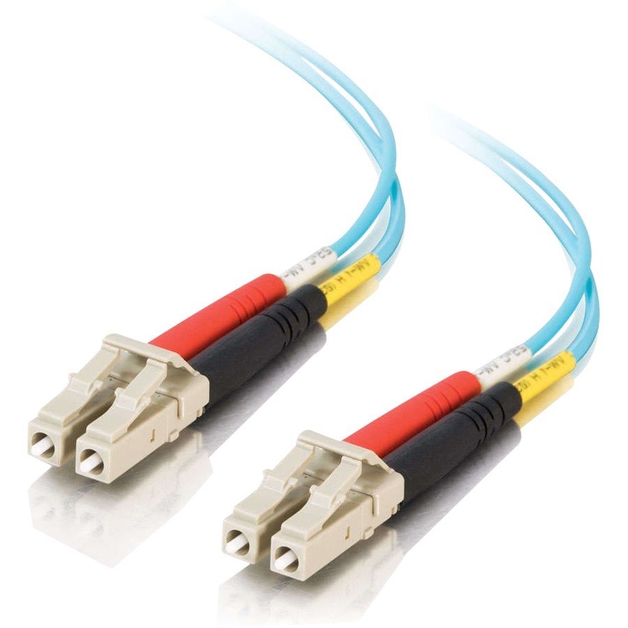 C2G 20m LC-LC 10Gb 50/125 Duplex Multimode OM3 Fiber Cable - Aqua - 66ft