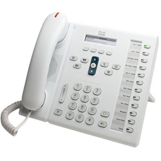 Cisco Unified 6961 IP Phone - Refurbished - Desktop, Wall Mountable - White