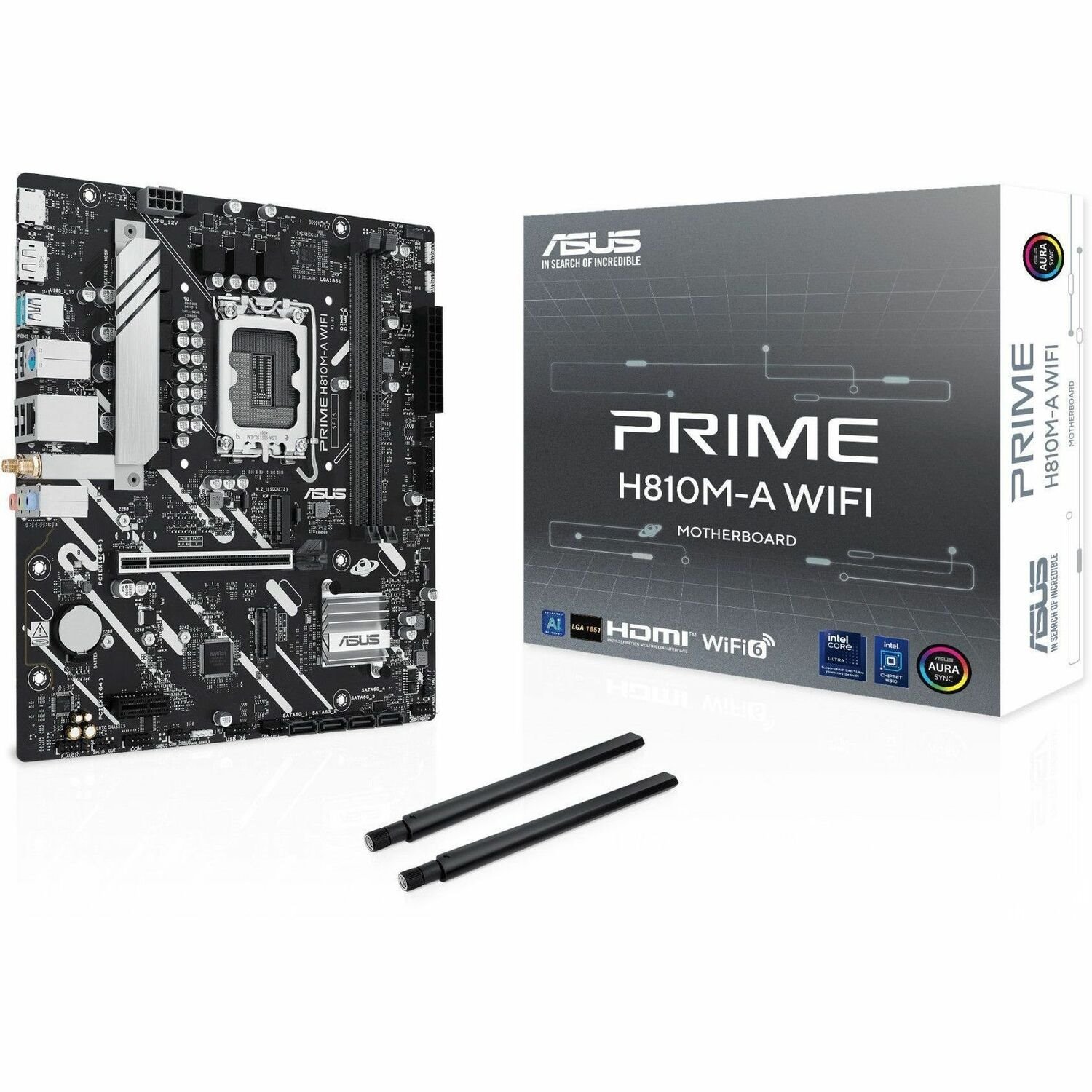 Asus Prime H810M-A WIFI Desktop Motherboard - Intel H810 Chipset - Socket LGA-1851 - Micro ATX