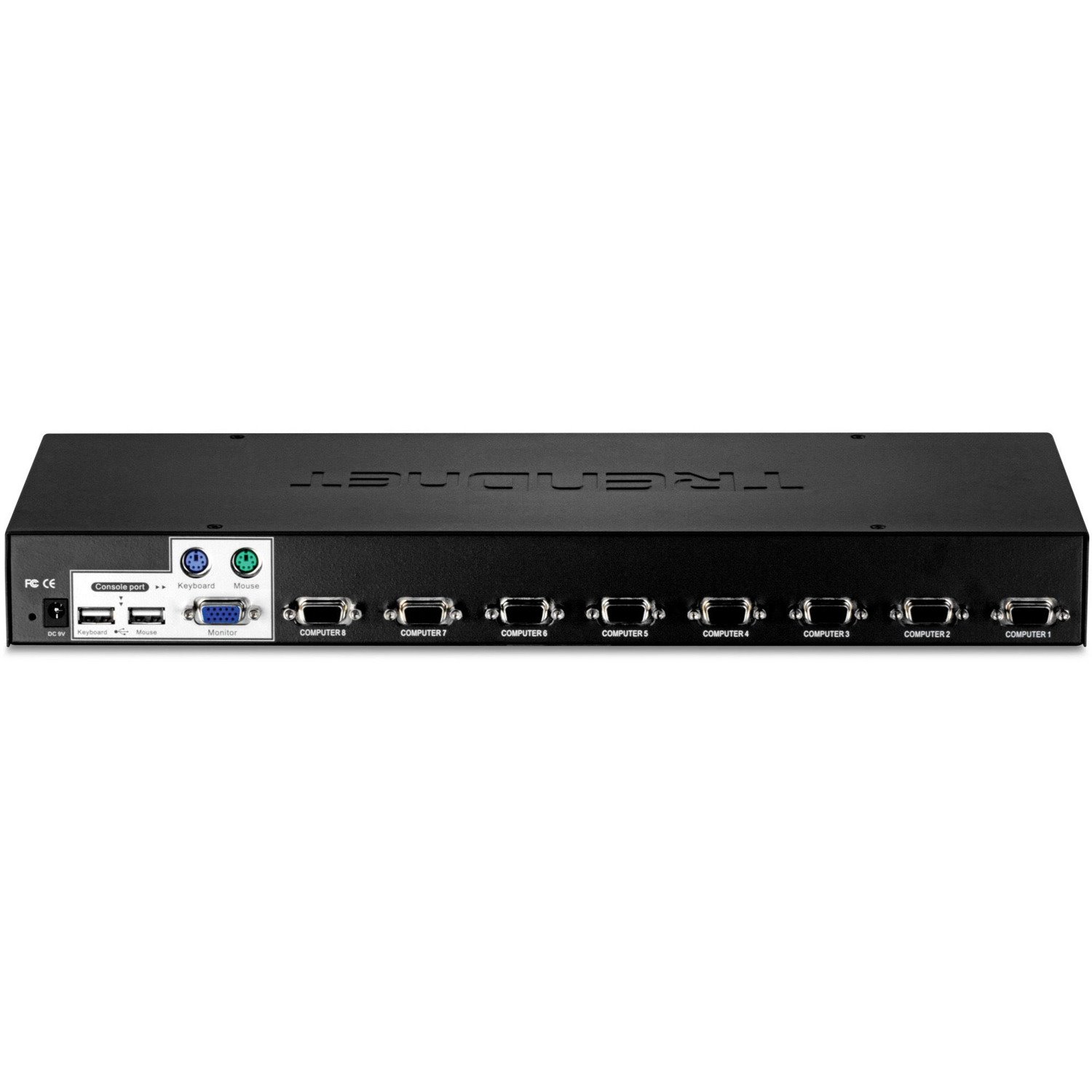 TRENDnet 8-Port USB/PS2 Rack Mount KVM Switch, TK-803R, VGA & USB Connection, Supports USB & PS/2 Connections, Device Monitoring, Auto Scan, Audible Feedback, Control up to 8 Computers/Servers