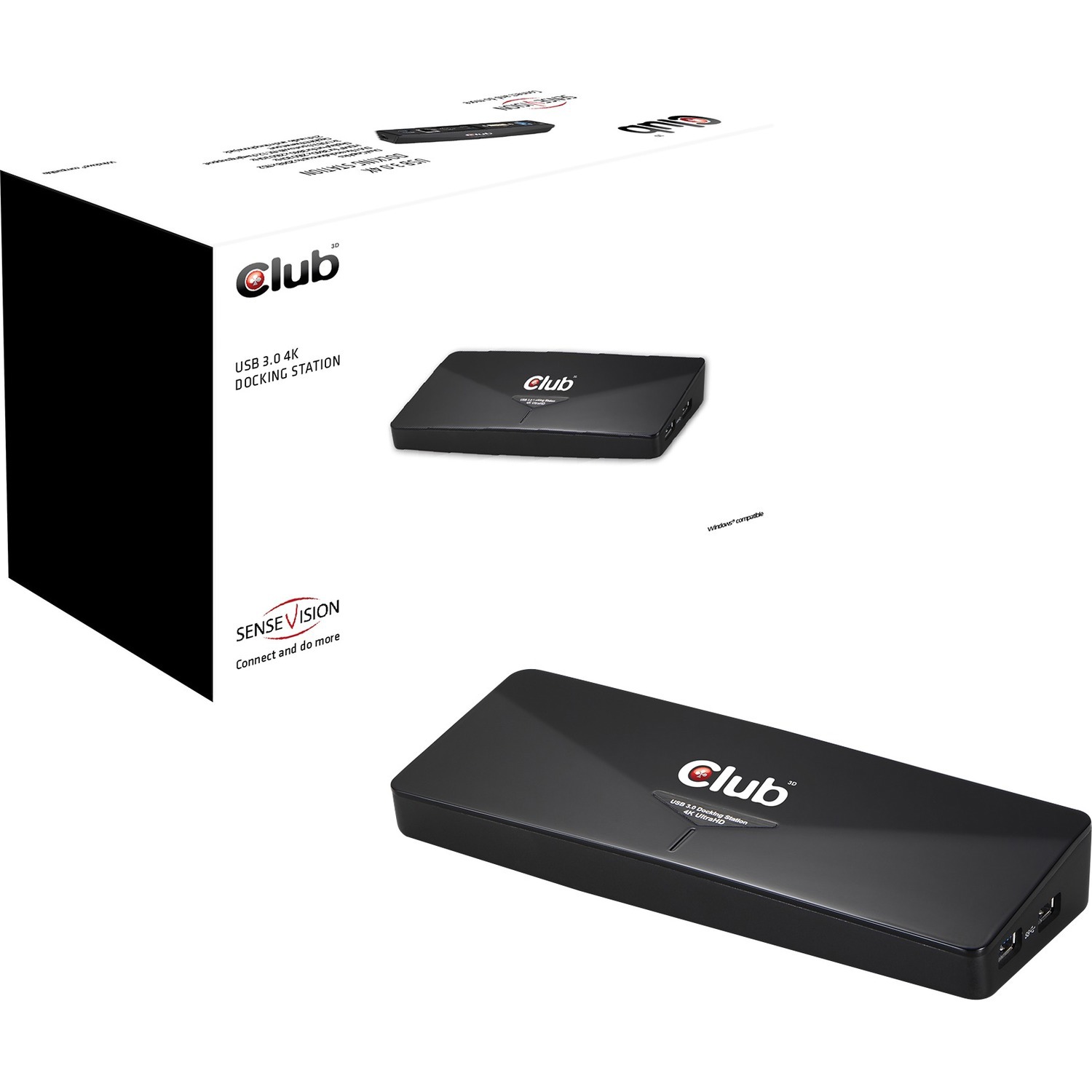 Club 3D SenseVision USB 3.0 Docking Station for Notebook, Tablet PC