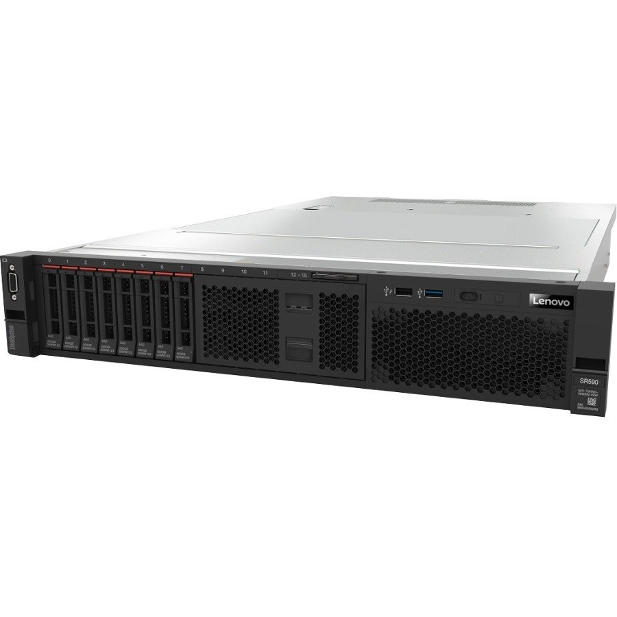 Lenovo ThinkSystem SR590 7X99A07KAU 2U Rack Server - 1 Xeon Silver 4216 2.10 GHz - 16 GB RAM - 12Gb/s SAS, Serial ATA/600 Controller