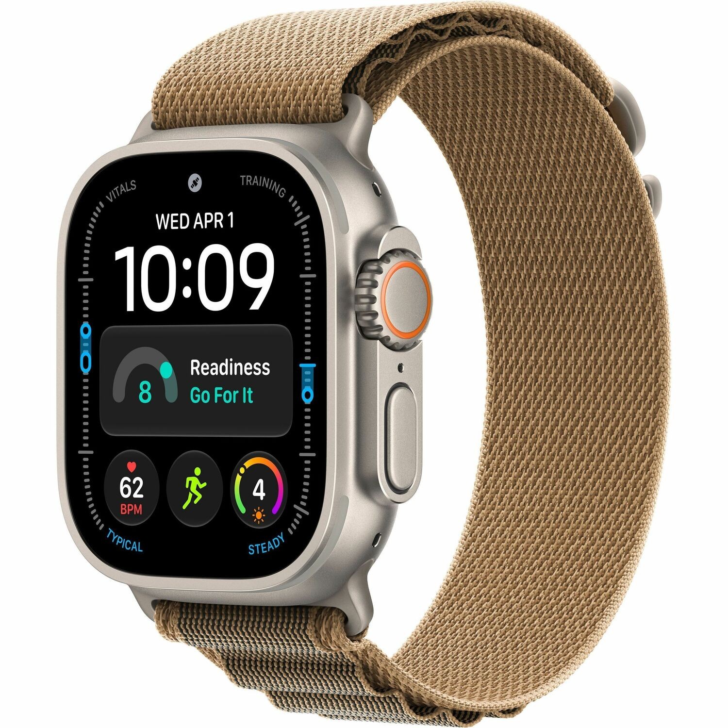 Apple Watch Ultra 4 Smart Watch - 49 mm Case Height - 44 mm Case Width - Natural Case Color - Desert Band Color - Titanium Case Material - Wireless LAN - 5G - LTE