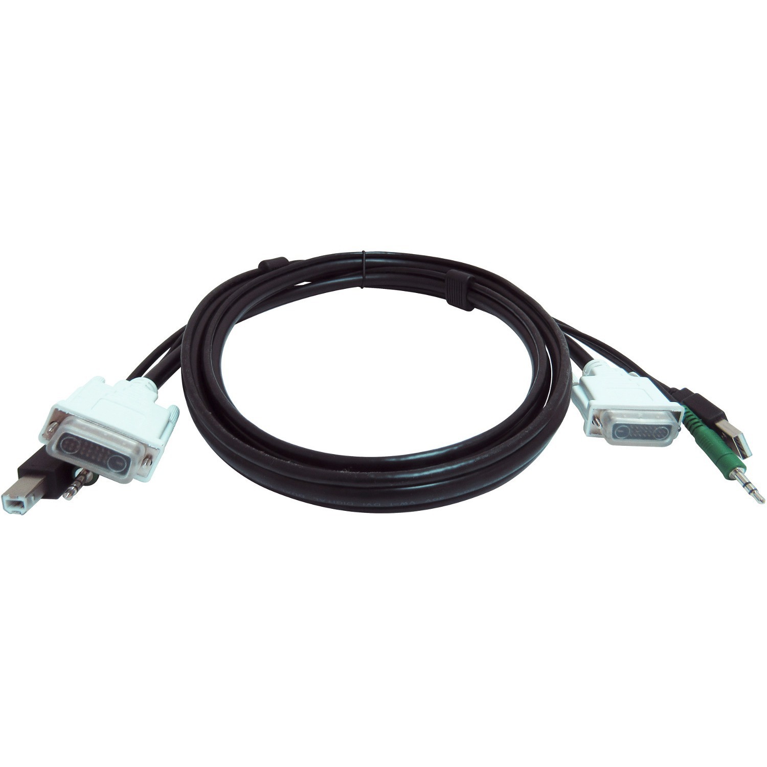 Black Box Secure KVM Cable - Each end (1) USB, (1) or (2) Dual-Link DVI, (1) 3.5mm Audio