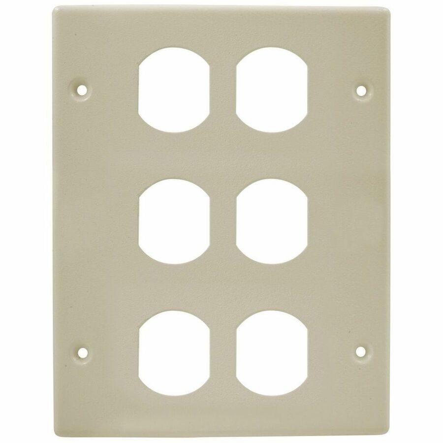 Hubbell Premise Wiring Metal Raceway, HBL6750 Series, Device Cover Plate, 3-Gang, 3) Duplex, Ivory