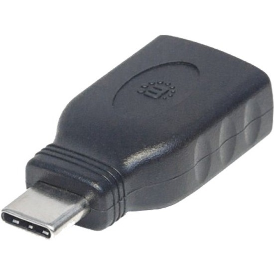 Manhattan USB-C to USB-A Adapter, Male to Female, 5 Gbps (USB 3.2 Gen1 aka USB 3.0), Equivalent to Startech USB31CAADG, SuperSpeed USB, Black, Lifetime Warranty, Polybag