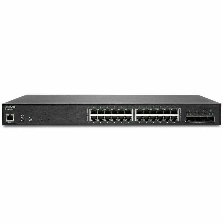 SonicWall SWS14-24FPOE 28 Ports Manageable Ethernet Switch - Gigabit Ethernet, 10 Gigabit Ethernet - 1000Base-T, 10GBase-X - TAA Compliant