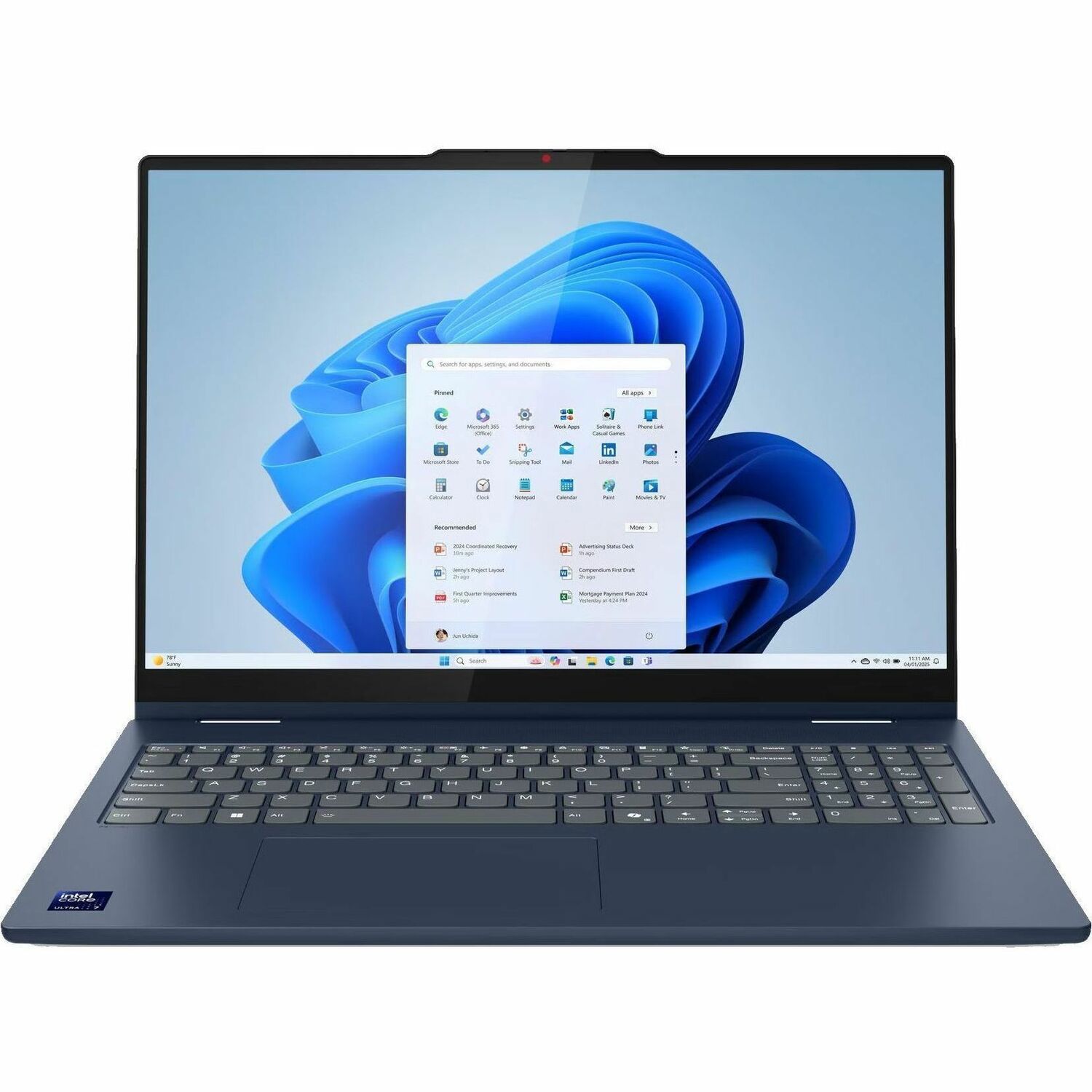 Lenovo IdeaPad 5 16IAL10 83KS0012US 16" Touchscreen Convertible 2 in 1 Notebook - WUXGA - Intel Core Ultra 7 2nd Gen 255U - 16 GB - 1 TB SSD - English (US) Keyboard - Cosmic Blue