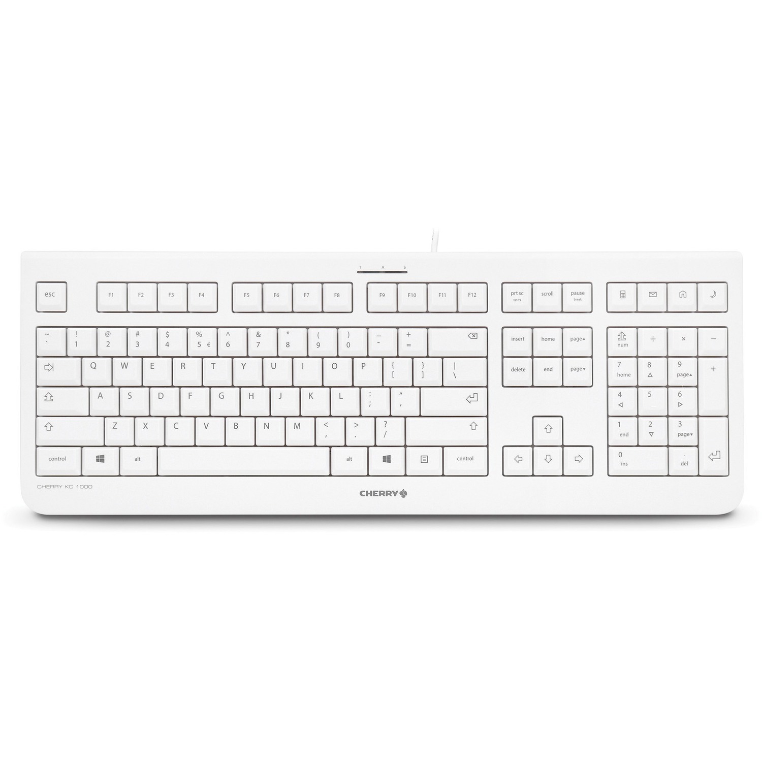 CHERRY KC 1000 Toetsenbord - Kabel Verbinding - USB Interface - Engels (US) - Lichtgrijs
