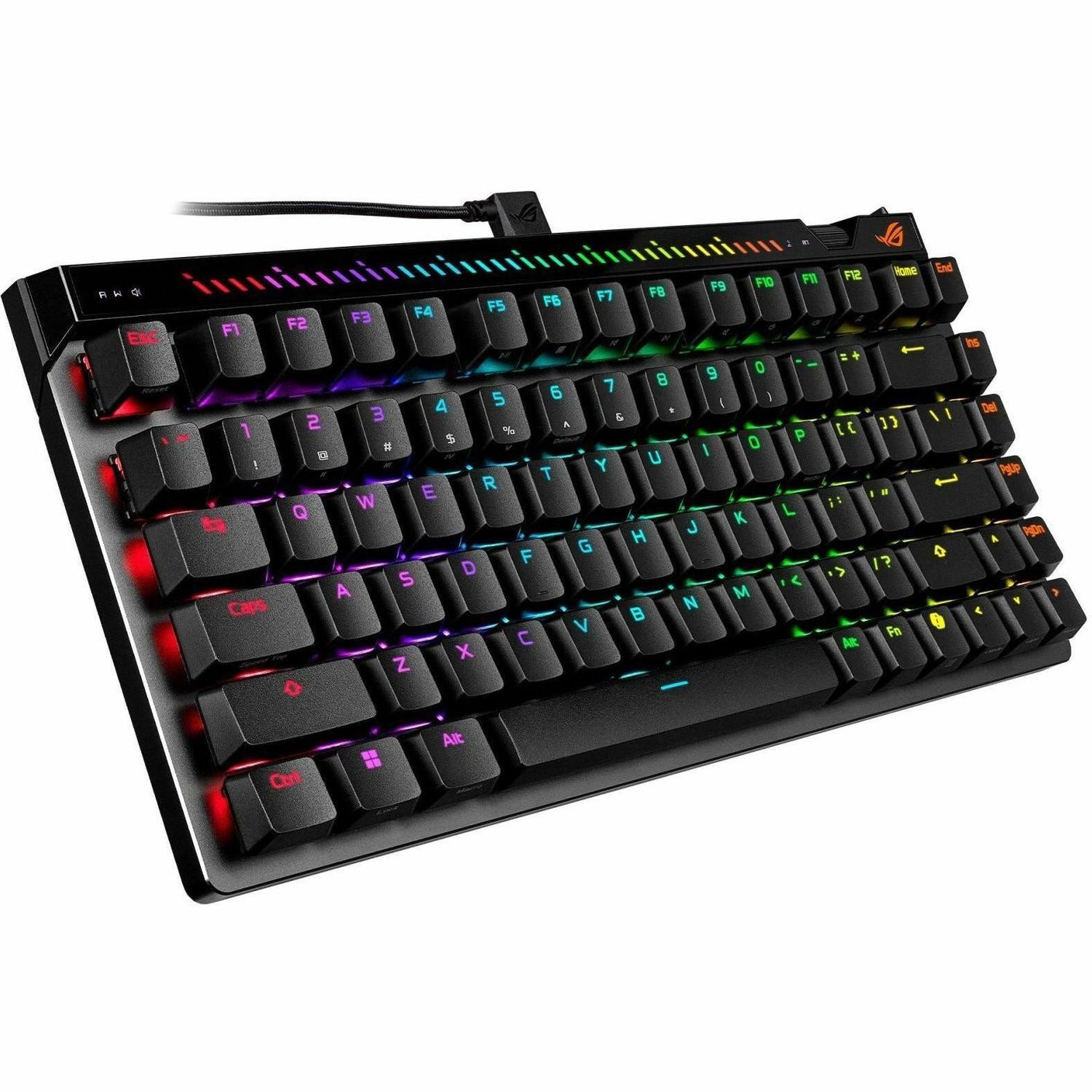 Asus ROG Falchion Ace 75 HE Gaming Keyboard - Cable Connectivity - USB 2.0 Interface - Black