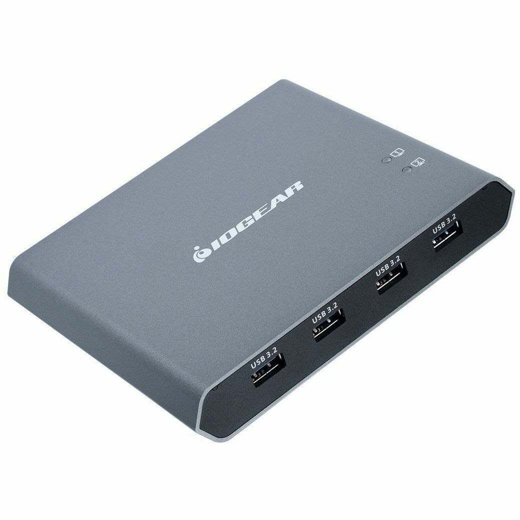 IOGEAR 2-Port 4K USB-C Desktop KVM with DisplayPort output and USB peripheral