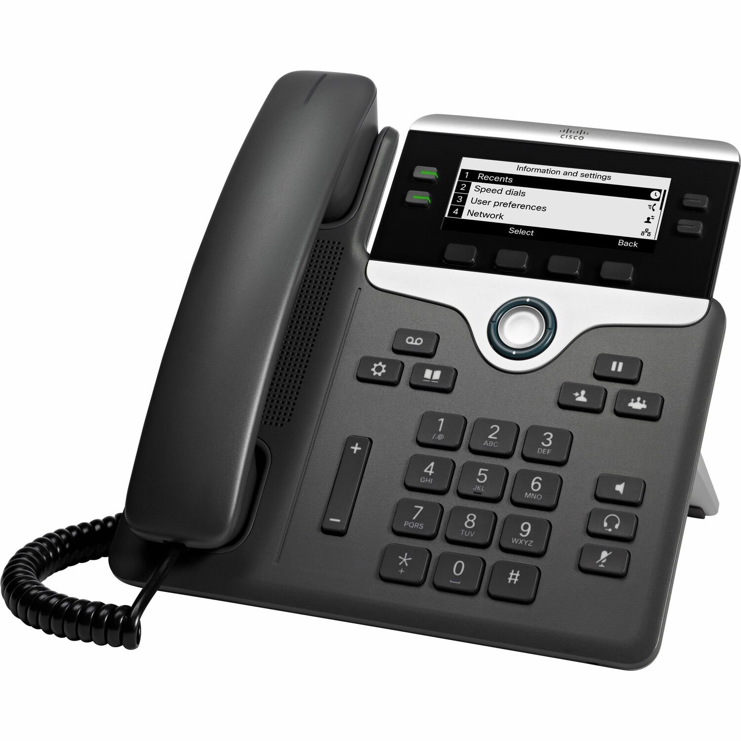 Cisco 7841 IP-telefoon - Bedraad - Bedraad - Tabletop, Op muur monteerbaar - Zwart - TAA Compliant