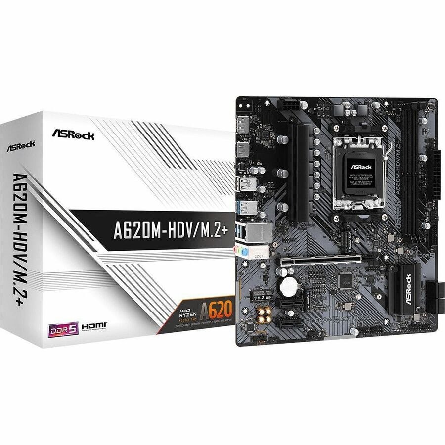 ASRock A620M-HDV/M.2+ Desktop-Mainboard - AMD A620 Chipsatz - Buchse AM5 - Micro ATX