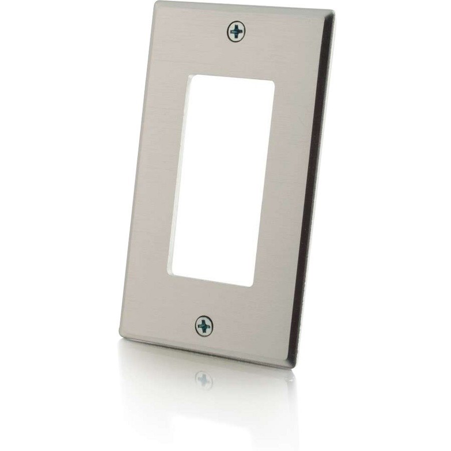 C2G Decorative Cutout Single Gang Wall Plate - Aluminum