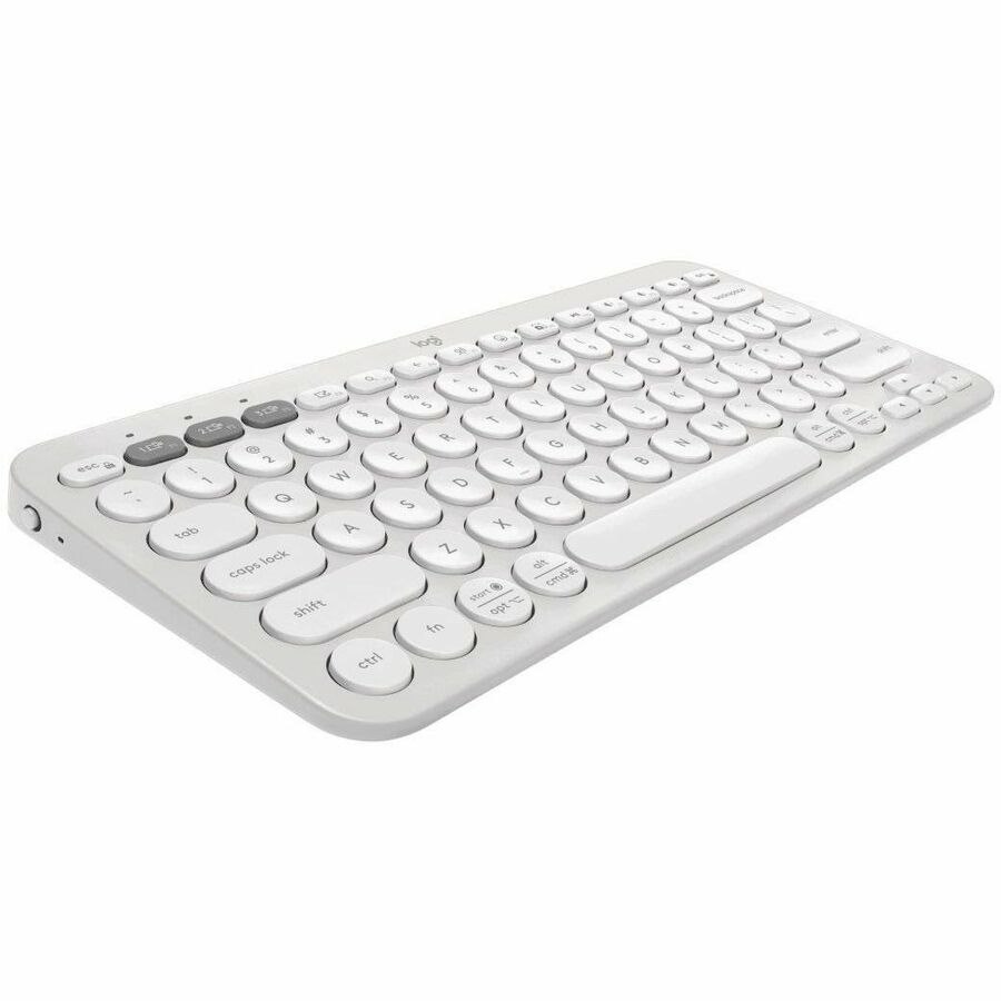 Logitech Pebble Keys 2 K380S Keyboard - Wireless Connectivity - USB Interface - English - Tonal White