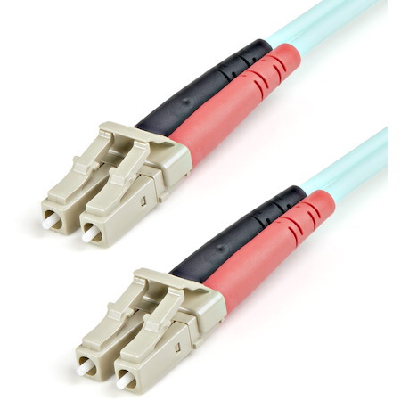StarTech.com 1m (3ft) LC/UPC to LC/UPC OM3 Multimode Fiber Optic Cable, Full Duplex 50/125µm Zipcord, 100G, LSZH Fiber Jumper Cord