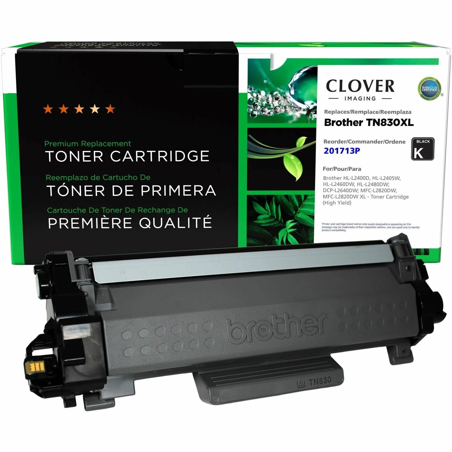 Clover Imaging Group Clover Imaging Reman For Brother TN830XL Black Estimated Yield 3000 Pages