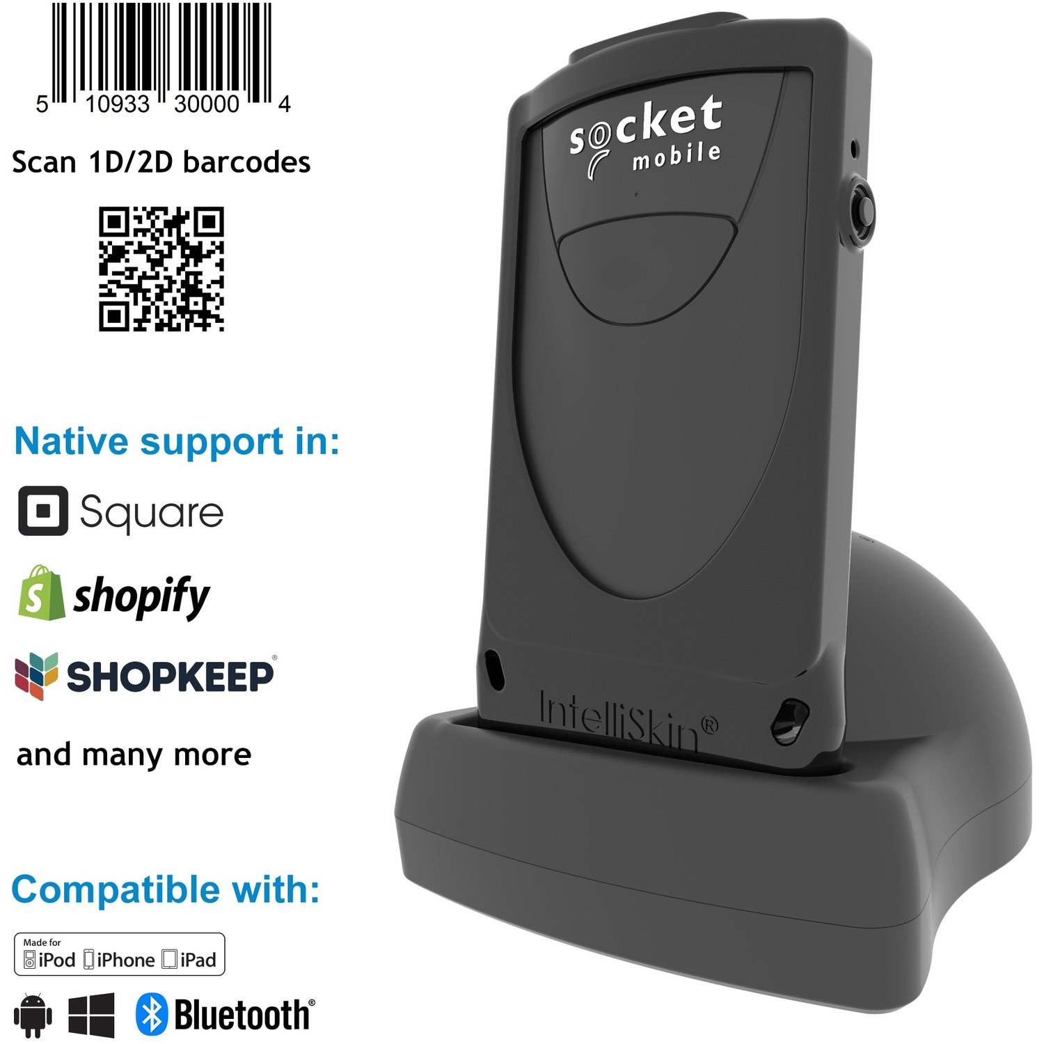 Socket Mobile DuraScan D840 Handheld Barcode Scanner - Wireless Connectivity