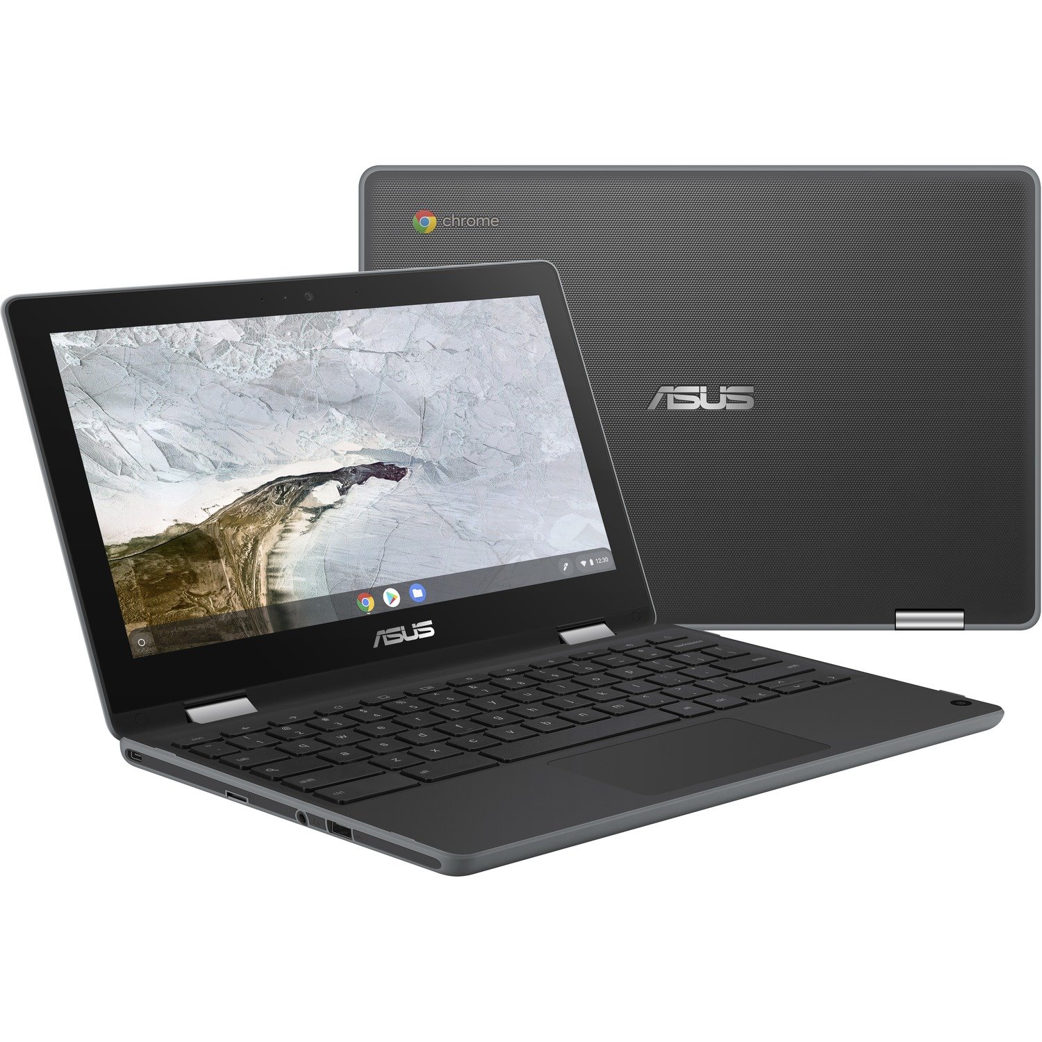 Asus Chromebook Flip C214 C214MA-C1R-CA 11.6" Touchscreen Rugged Convertible 2 in 1 Chromebook - HD - Intel Celeron N4020 - 4 GB - 32 GB Flash Memory - Dark Gray