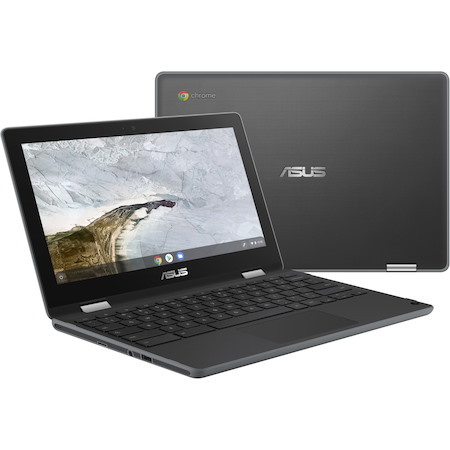 Asus Chromebook Flip C214 C214MA-C1R-CA 11.6" Touchscreen Rugged Convertible 2 in 1 Chromebook - HD - Intel Celeron N4020 - 4 GB - 32 GB Flash Memory - Dark Gray