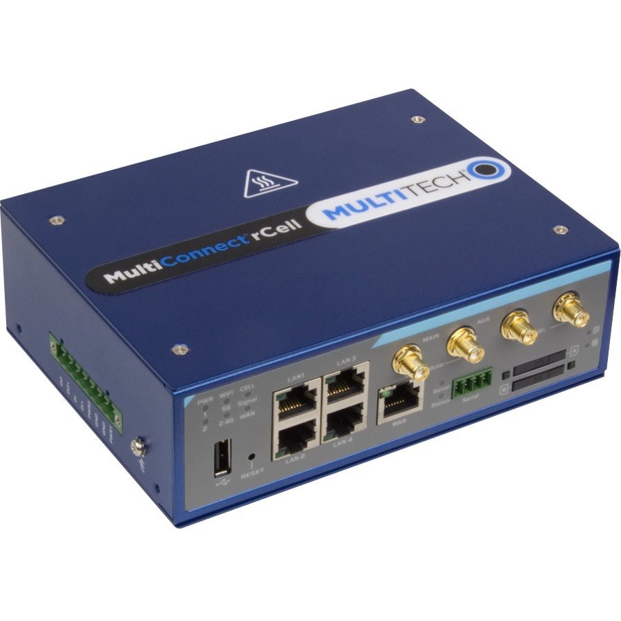 MultiTech MultiConnect rCell Wi-Fi 5 IEEE 802.11ac 2 SIM Ethernet, Cellular Modem/Wireless Router