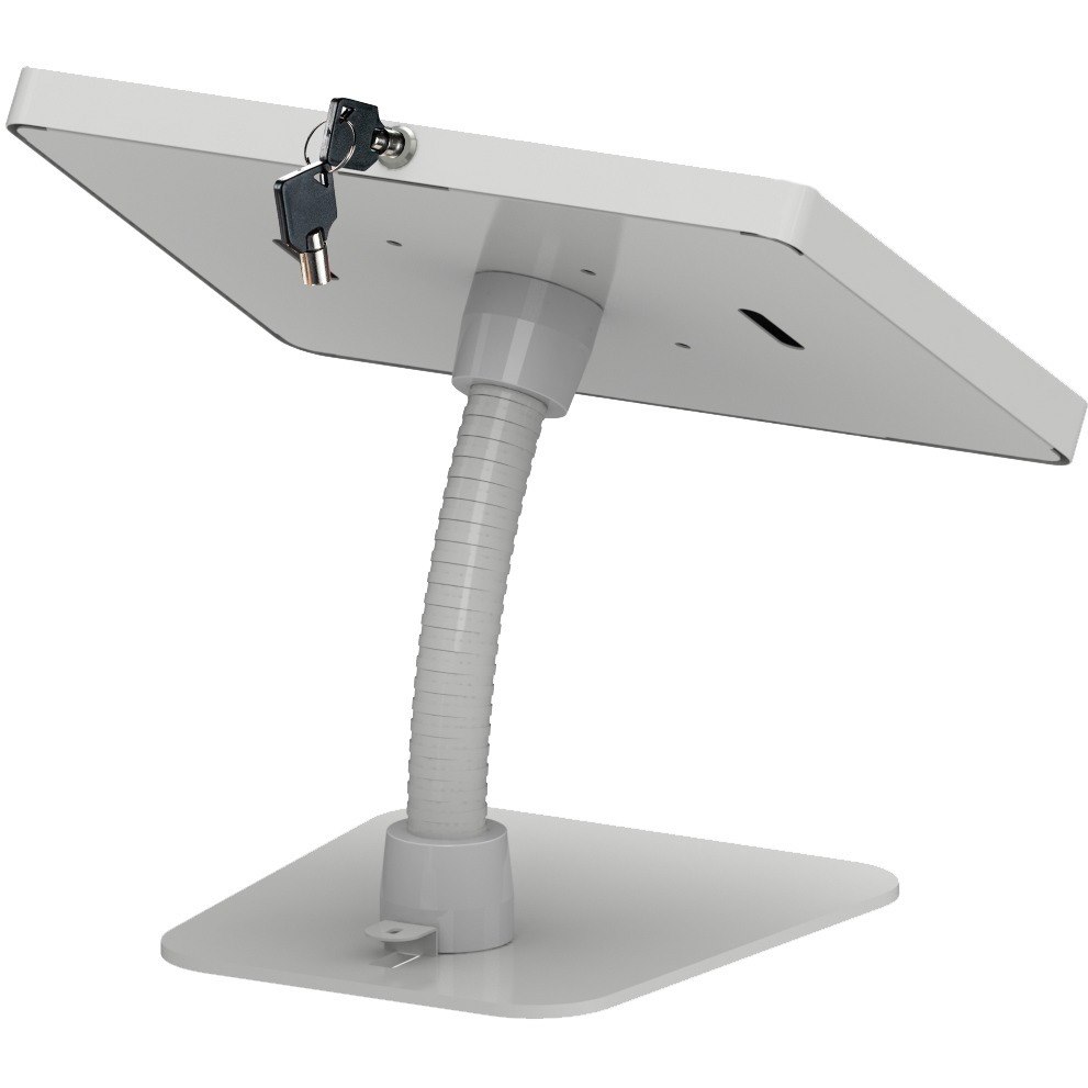 CTA Digital Premium Security Kiosk Stand with Gooseneck Tabletop Mount (White)