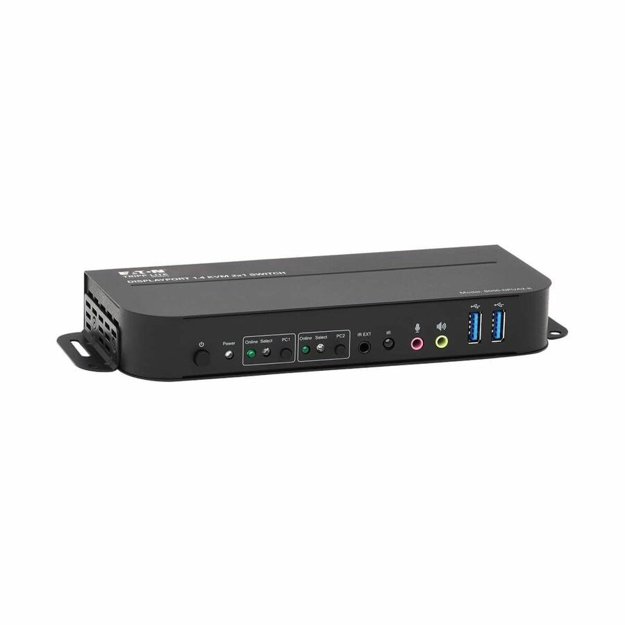 Eaton Tripp Lite Series 2-Port DisplayPort/USB KVM Switch - 4K 60 Hz, HDR, HDCP 2.2, IR, DP 1.4, USB Sharing, USB 3.0 Cables