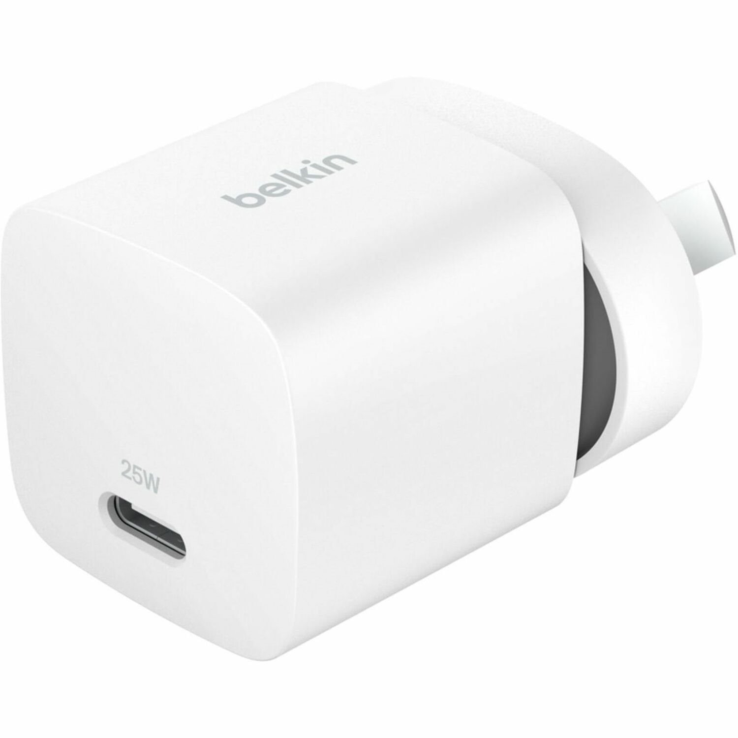 Belkin BoostCharge 25W Usb-C PD 3.1 Cubic Wall Charger - White (WCA012auWH), Portable & Powerful, Apple, MFI-Certified, Cew $2500, 2 Years Warranty