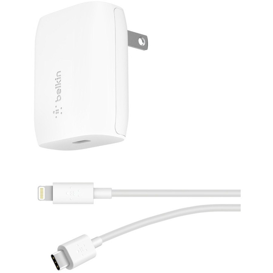 Belkin BoostCharge 20W USB-C Power Delivery Wall Charger (USB-C to Lightning Cable included) - Power Adapter