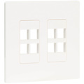Eaton Tripp Lite Series 8-Port Keystone Double-Gang Faceplate, White, TAA