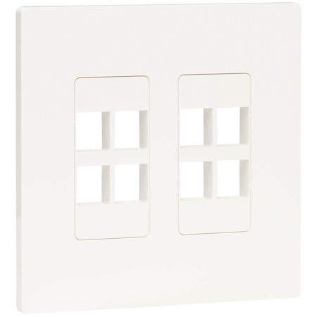 Eaton Tripp Lite Series 8-Port Keystone Double-Gang Faceplate, White, TAA