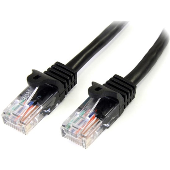 StarTech.com 50 ft Black Cat5e Snagless UTP Patch Cable