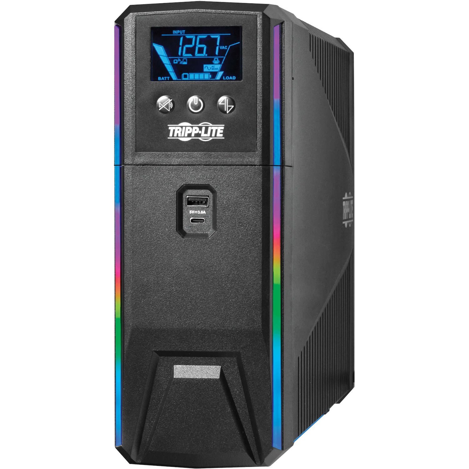 Tripp Lite by Eaton 1500VA 900W 120V Pure Sine Wave Gaming UPS Battery Backup - LCD, AVR, RGB LEDs, USB Charging, Power Saving