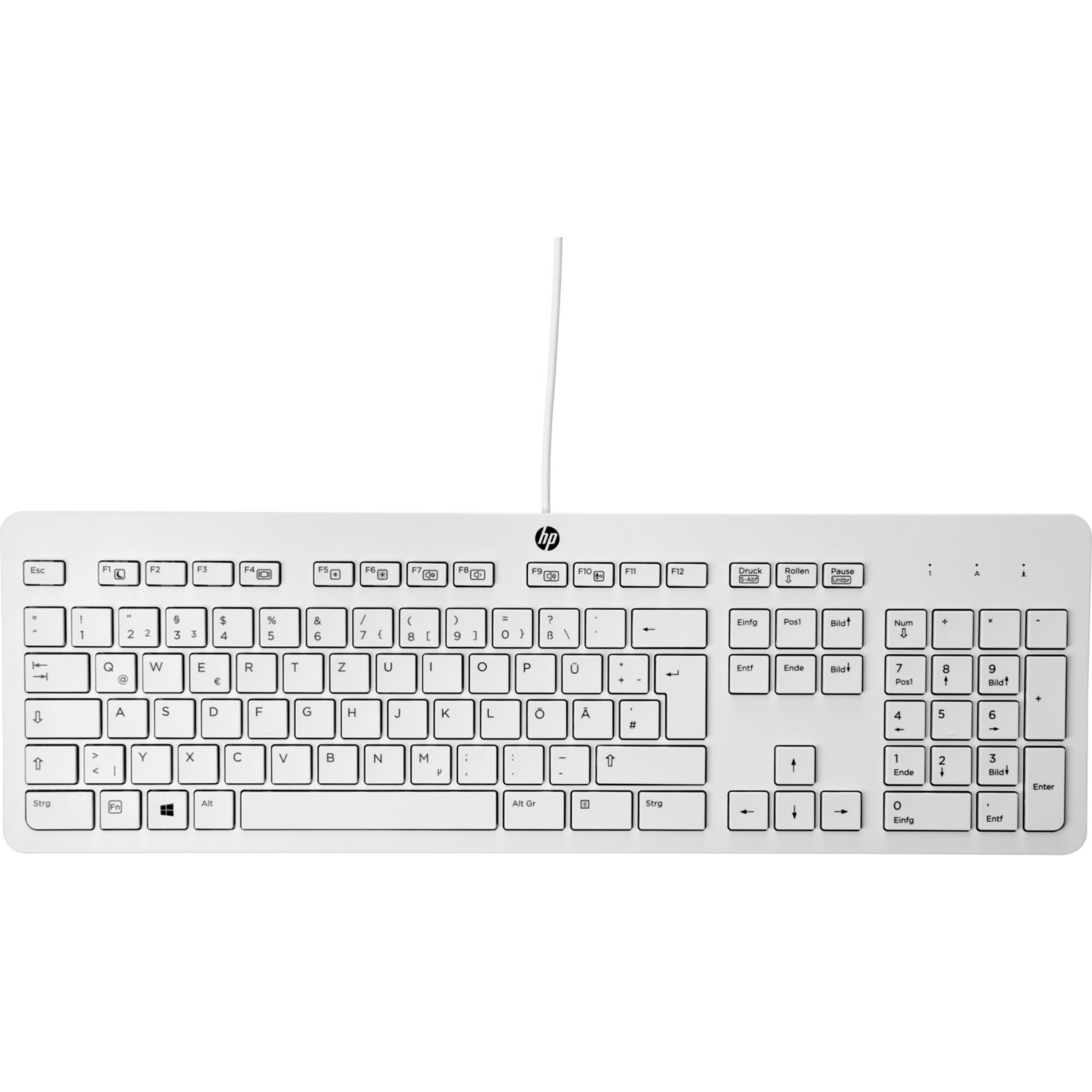 HP Keyboard - Cable Connectivity - USB Interface - English (UK) - QWERTZ Layout - Grey