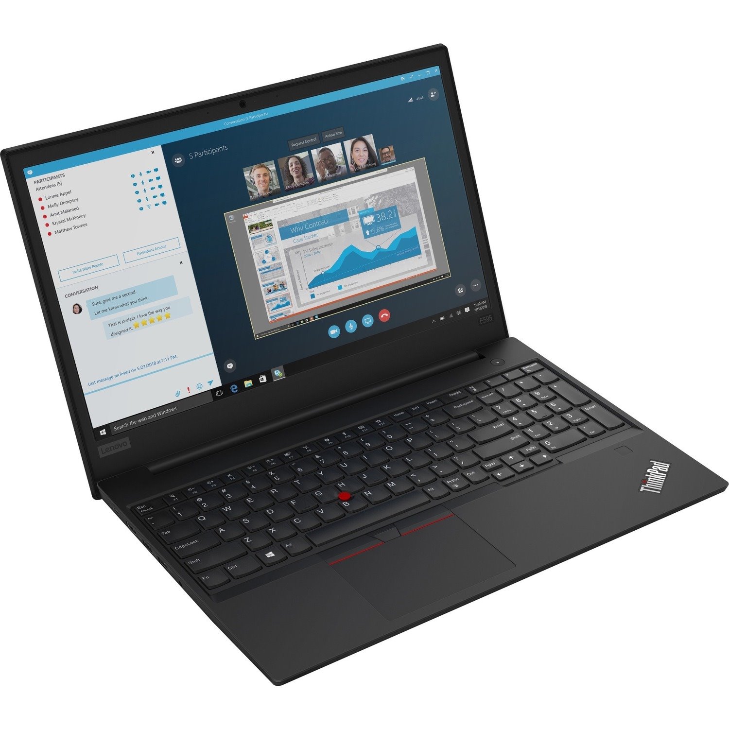 Lenovo ThinkPad E595 20NF0018US 15.6" Notebook - AMD Ryzen 7 3700U - 8 GB - 256 GB SSD - English (US) Keyboard - Glossy Black