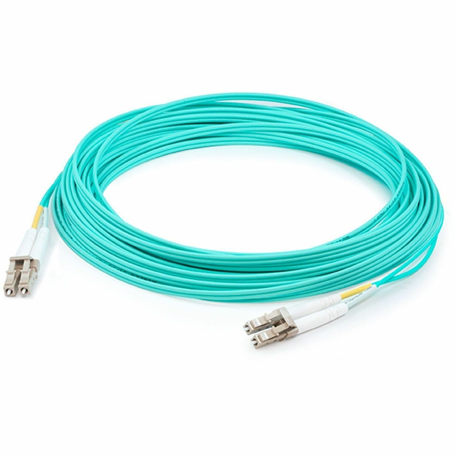 AddOn 76m LC to LC Aqua OM4 Duplex LSZH Fiber Patch Cable