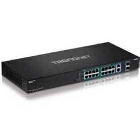 TRENDnet TPE-BG182g, 18-Port Gigabit 470W PoE++ Switch with 8 x 95W PoE++ Ports, 8 x 30W PoE+ Ports, 2 Gigabit SFP Slots,470W PoE Budget, 1U 19" Rack Mountable