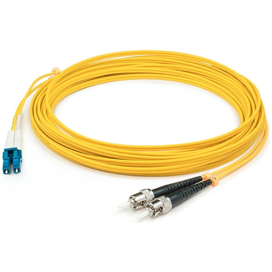 AddOn 58m ST to LC Yellow OS2 Duplex OFNR (Riser-Rated) SMF Fiber Patch Cable