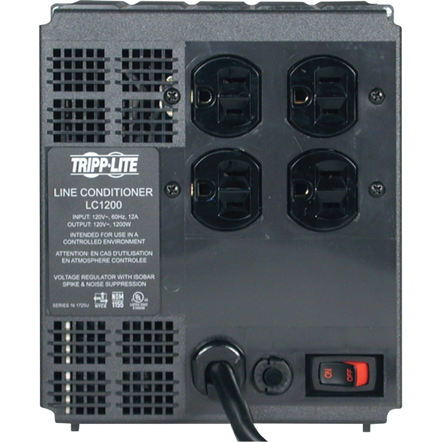 Eaton Tripp Lite Series 1200W 120V Line Conditioner - Automatic Voltage Regulator (AVR), AC Surge Protection, 4 Outlets