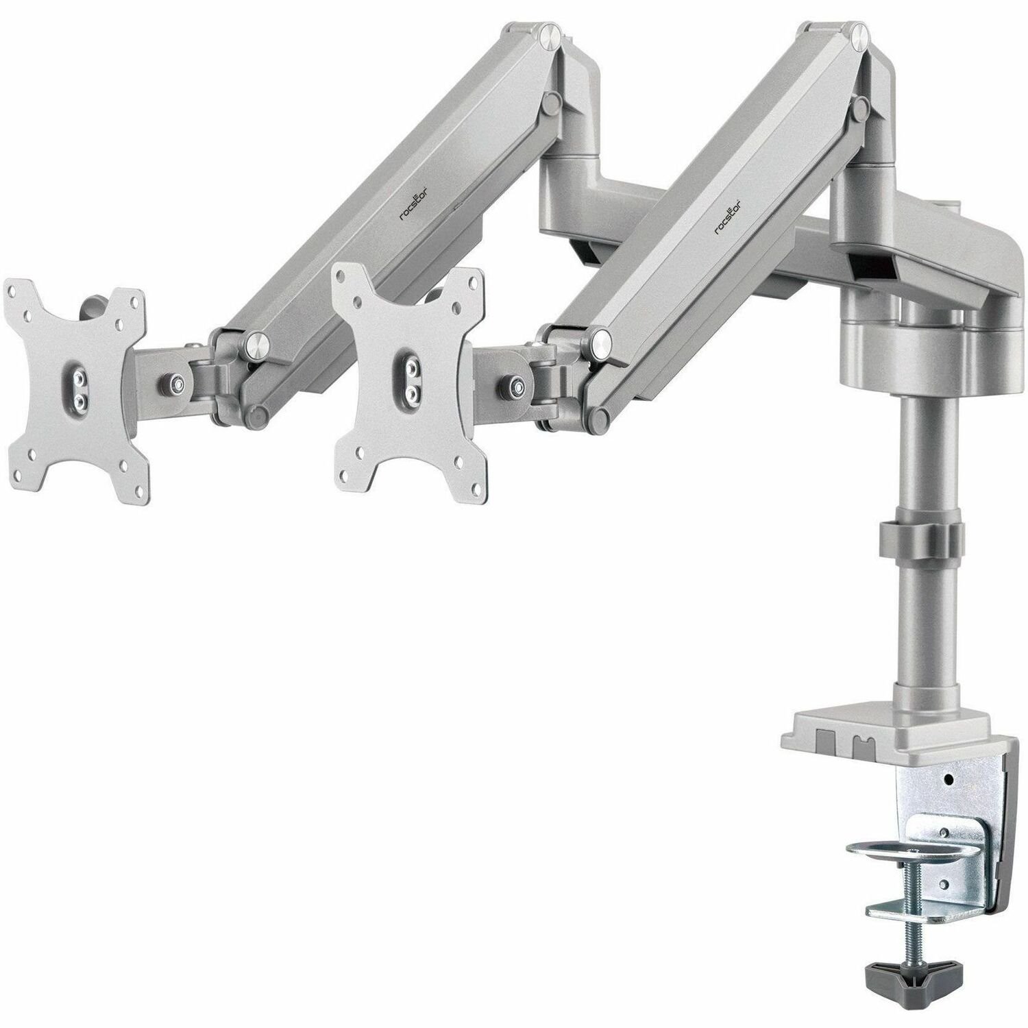 Rocstor ErgoReach Mounting Arm for LED Display, LCD Display, Monitor - Silver - Landscape/Portrait